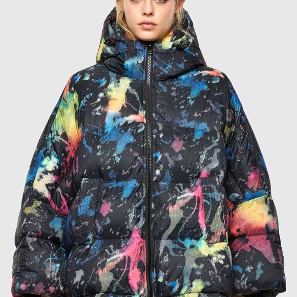 Diesel W-Janua Woman's Quilted Jacket with Internal Vest and Double Hood XXS - Picture 6 of 12